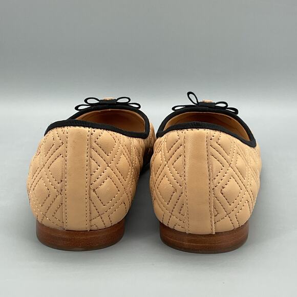 NEW Tory Burch Women’s Marion Quilted Leather Ballet Flats Light Oak Size 8M - Picture 4 of 10